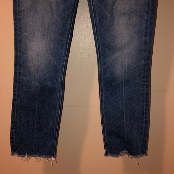 MOTHER ”The Mid Rise Dazzler Ankle Fray”Cropped Straight Jeans,Size-26 - Picture 12 of 16